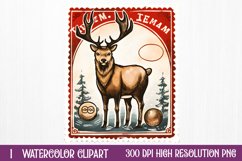 Christmas Postage Stamps Sublimation Clipart, Product Image 1