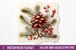 Christmas Postage Stamps Sublimation Clipart, Product Image 1