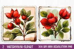 Christmas Postage Stamps Sublimation Clipart, Product Image 1