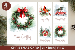 Watercolor Christmas Cards, Christmas card Product Image 1