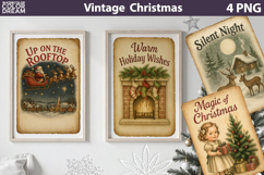 Vintage Christmas Poster | Retro Christmas Label Sublimation Product Image 4