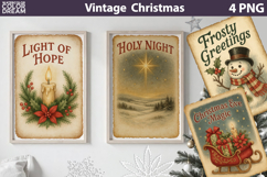 Vintage Christmas Poster | Retro Christmas Label Sublimation Product Image 1