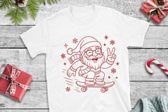 Skater Santa SVG File | Christmas Skateboard Line Art Design Product Image 3