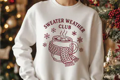 Sweater Weather Club SVG | Cozy Cocoa Mug Line Art Product Image 3