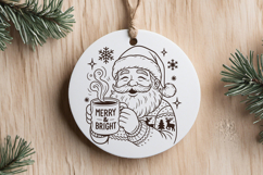 Cool Santa Claus SVG Cut Files| 4 Christmas Line Art Designs Product Image 4