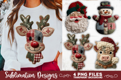 Preppy Rustic Christmas Patchwork Sublimation Designs Product Image 3