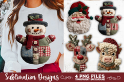 Preppy Rustic Christmas Patchwork Sublimation Designs Product Image 6
