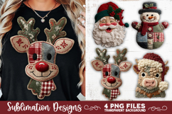 Preppy Rustic Christmas Patchwork Sublimation Designs Product Image 7