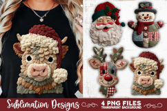 Preppy Rustic Christmas Patchwork Sublimation Designs Product Image 8