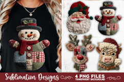 Preppy Rustic Christmas Patchwork Sublimation Designs Product Image 10