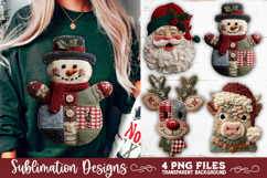 Preppy Rustic Christmas Patchwork Sublimation Designs Product Image 11