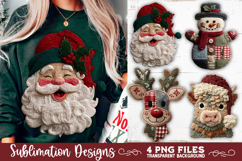 Preppy Rustic Christmas Patchwork Sublimation Designs Product Image 12