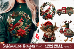 Preppy Rustic Christmas Patchwork Sublimation Designs Product Image 10
