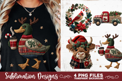 Preppy Rustic Christmas Patchwork Sublimation Designs Product Image 12