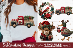 Preppy Rustic Christmas Patchwork Sublimation Designs Product Image 5