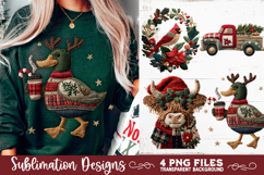 Preppy Rustic Christmas Patchwork Sublimation Designs Product Image 8