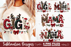 Mama Mimi Nana Gigi Preppy Rustic Christmas Patchwork Sublim Product Image 3