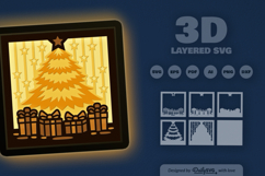 Christmas Present Boxes Layered Papercut Product Image 2