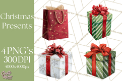 Christmas Presents Clipart PNG, Holiday Gifts Clip Art Product Image 1