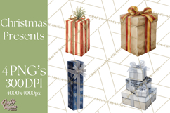 Christmas Presents Clipart PNG, Holiday Gifts Clip Art Product Image 1
