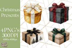 Christmas Presents Clipart PNG, Holiday Gifts Clip Art Product Image 1