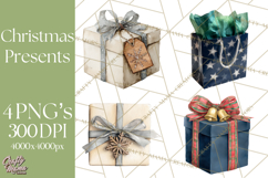 Christmas Presents Clipart PNG, Holiday Gifts Clip Art Product Image 1