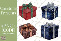Christmas Presents Clipart PNG, Holiday Gifts Clip Art Product Image 1