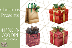 Christmas Presents Clipart PNG, Holiday Gifts Clip Art Product Image 1