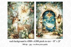Christmas Card Backgrounds, Watercolor Holiday Scenes, s1 Product Image 3