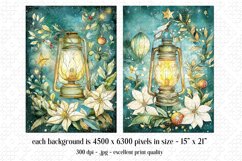 Christmas Card Backgrounds, Watercolor Holiday Scenes, s10 Product Image 2