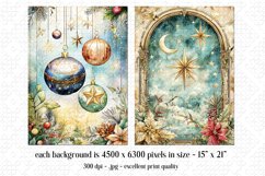 Christmas Card Backgrounds, Watercolor Holiday Scenes, s14 Product Image 2