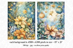 Christmas Card Backgrounds, Watercolor Holiday Scenes, s14 Product Image 3