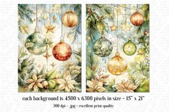 Christmas Card Backgrounds, Watercolor Holiday Scenes, s4 Product Image 3