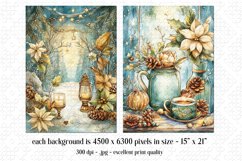 Christmas Card Backgrounds, Watercolor Holiday Scenes, s6 Product Image 2