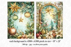 Christmas Card Backgrounds, Watercolor Holiday Scenes, s6 Product Image 3