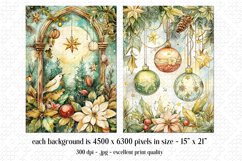 Christmas Card Backgrounds, Watercolor Holiday Scenes, s8 Product Image 2