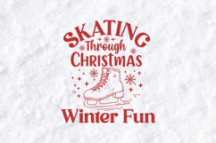 Skating Through Christmas Winter Fun T-Shirt Design Product Image 3
