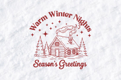 Warm Winter Nights SVG - Cozy Cabin Season&#039;s Greetings Product Image 3