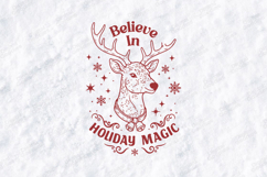 Believe In Holiday Magic SVG - Rustic Deer Christmas Product Image 3