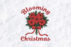 Blooming Christmas Poinsettia Bouquet SVG - Floral Holiday Product Image 3