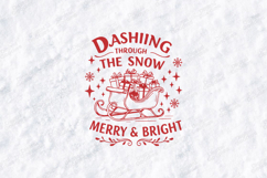 Dashing Through The Snow Merry &amp; Bright T-Shirt Design Product Image 3