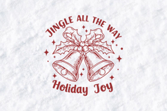 Jingle All The Way Holiday Joy SVG - Rustic Christmas Bells Product Image 3