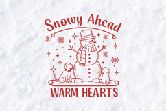 Snowy Ahead Warm Hearts Christmas T-Shirt Design Product Image 3