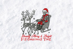 Deadly Merry &amp; Bright Skeleton Santa Sleigh Christmas Design Product Image 2