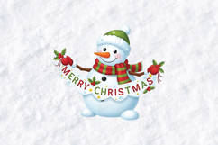 Merry Christmas Snowman Tshirt Design Cute Holiday Art Product Image 3