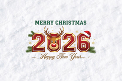 Merry Christmas 2026 Happy New Year T Shirt Design Print Product Image 3