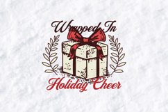 Wrapped In Holiday Cheer SVG | Vintage Christmas Gift Box Product Image 1