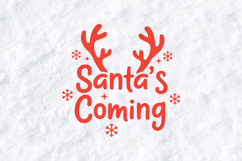 Santa's Coming T-shirt, Reindeer Antlers Christmas Design Product Image 3
