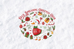 Duck Spreading Christmas Cheer SVG | Funny Holiday Wreath Product Image 1