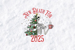 New Death For 2025 Holiday Tree Sign T Shirt Design Product Image 3